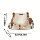 Bolsa Bucket Feminina Premium com Corrente e Lenço