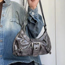 Bolsa Vintage de Ombro em Couro PU | Design Retrô