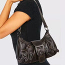 Bolsa Vintage de Ombro em Couro PU | Design Retrô