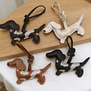 Chaveiro decorativo Cachorro Dachshund em Couro PU