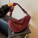 Bolsa Hobo Feminina Soft Suede Elegance