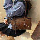 Bolsa Feminina de Ombro Retrô em Couro PU